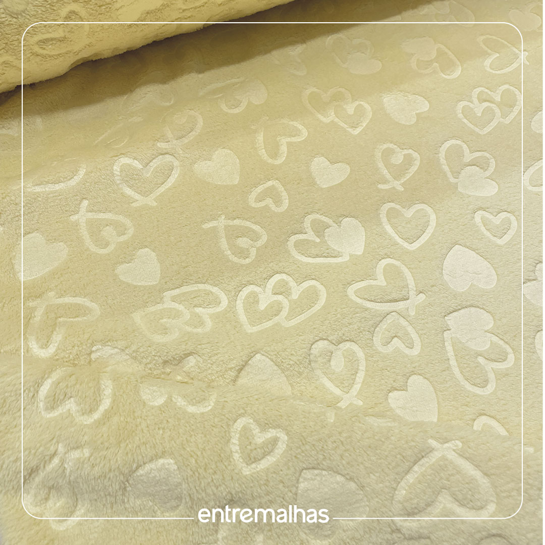 Malha Fleece 3D Estampado - Amarelo Ref.:330145