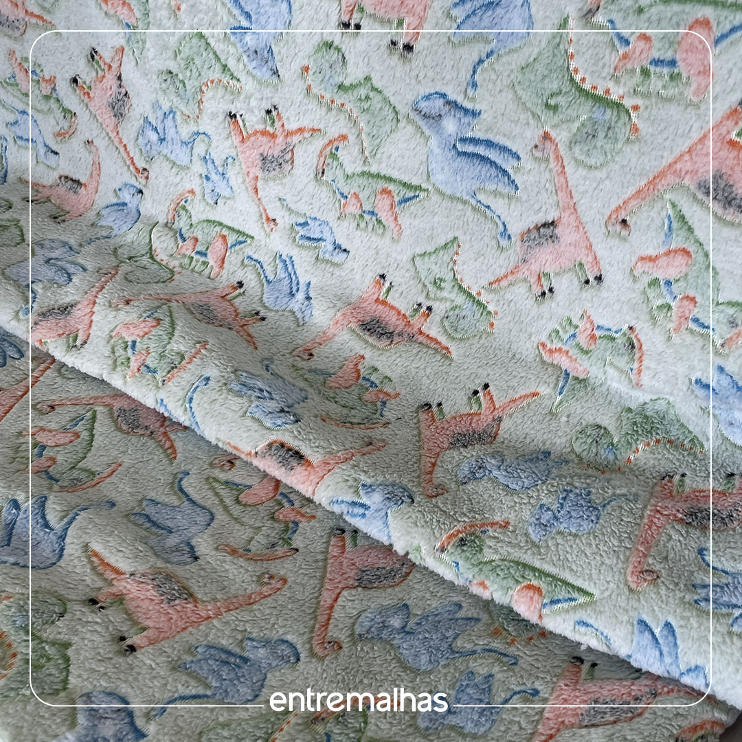 Malha Fleece 3D Estampado - Verde Ref.:330145