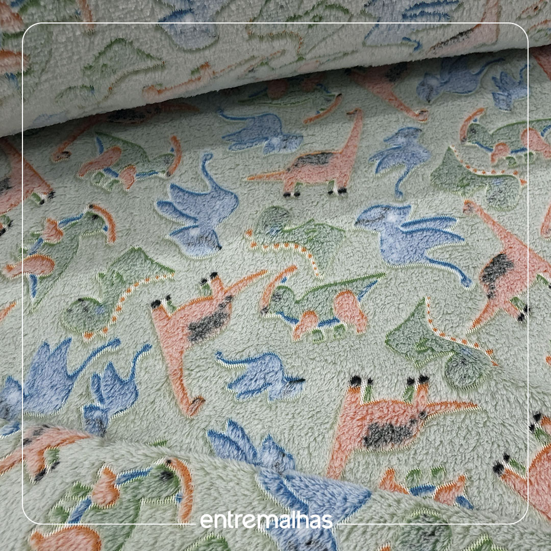 Malha Fleece 3D Estampado - Verde Ref.:330145