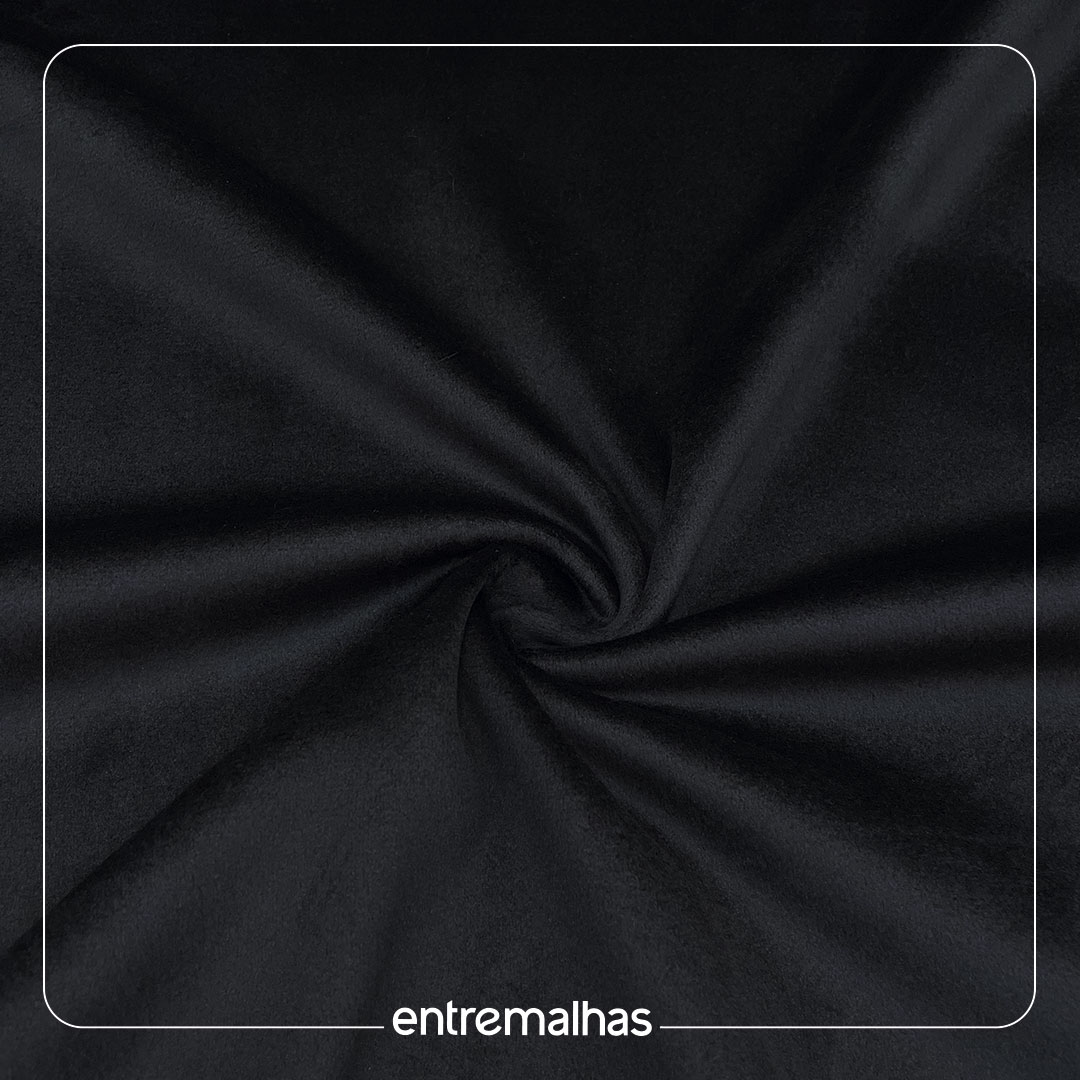 Malha Fleece Dupla Face - Preto Ref.:330195