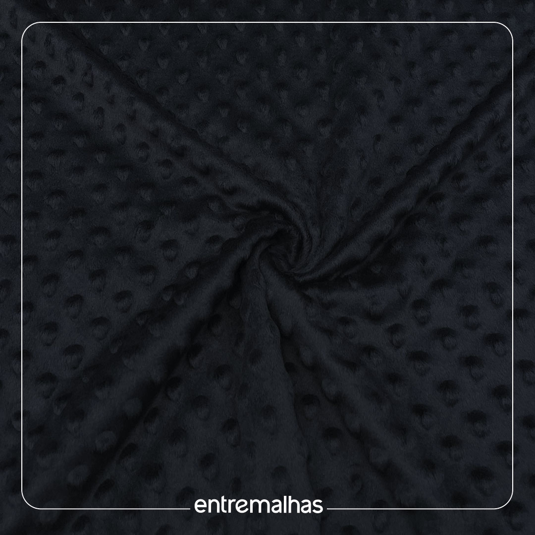 Tecido Malha Bolhas - Preto Ref.:858285