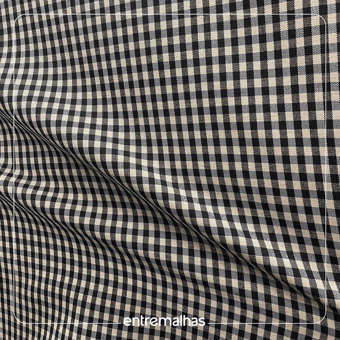 Tecido Bengaline Tweed Span - Xadrez Ref.: 858702
