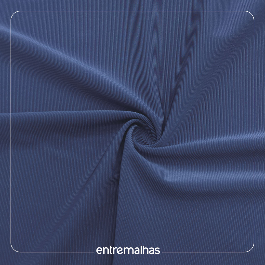 Tecido Lycra Trilobal Rib - Azul Ref.:317289
