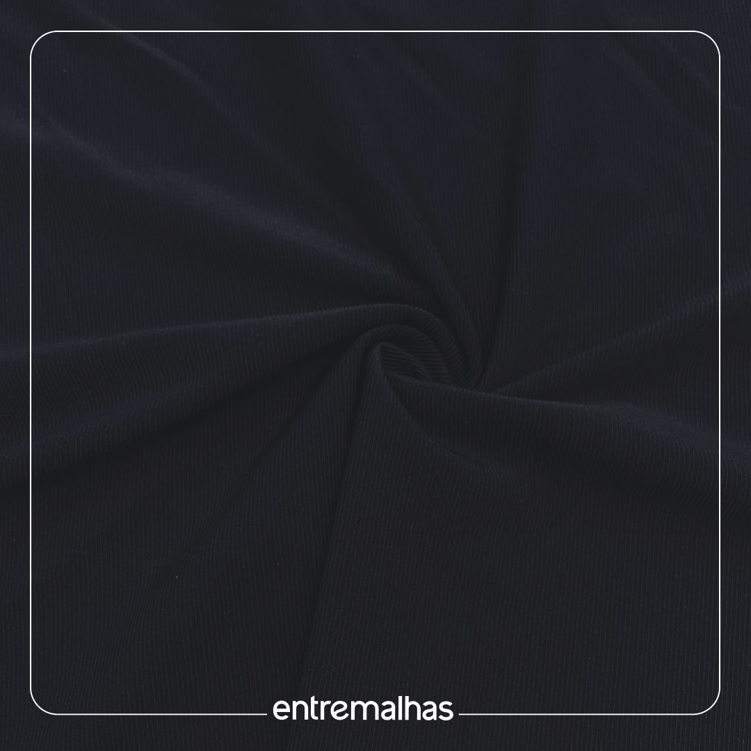 Tecido Lycra Trilobal Rib - Preto Ref.:317289