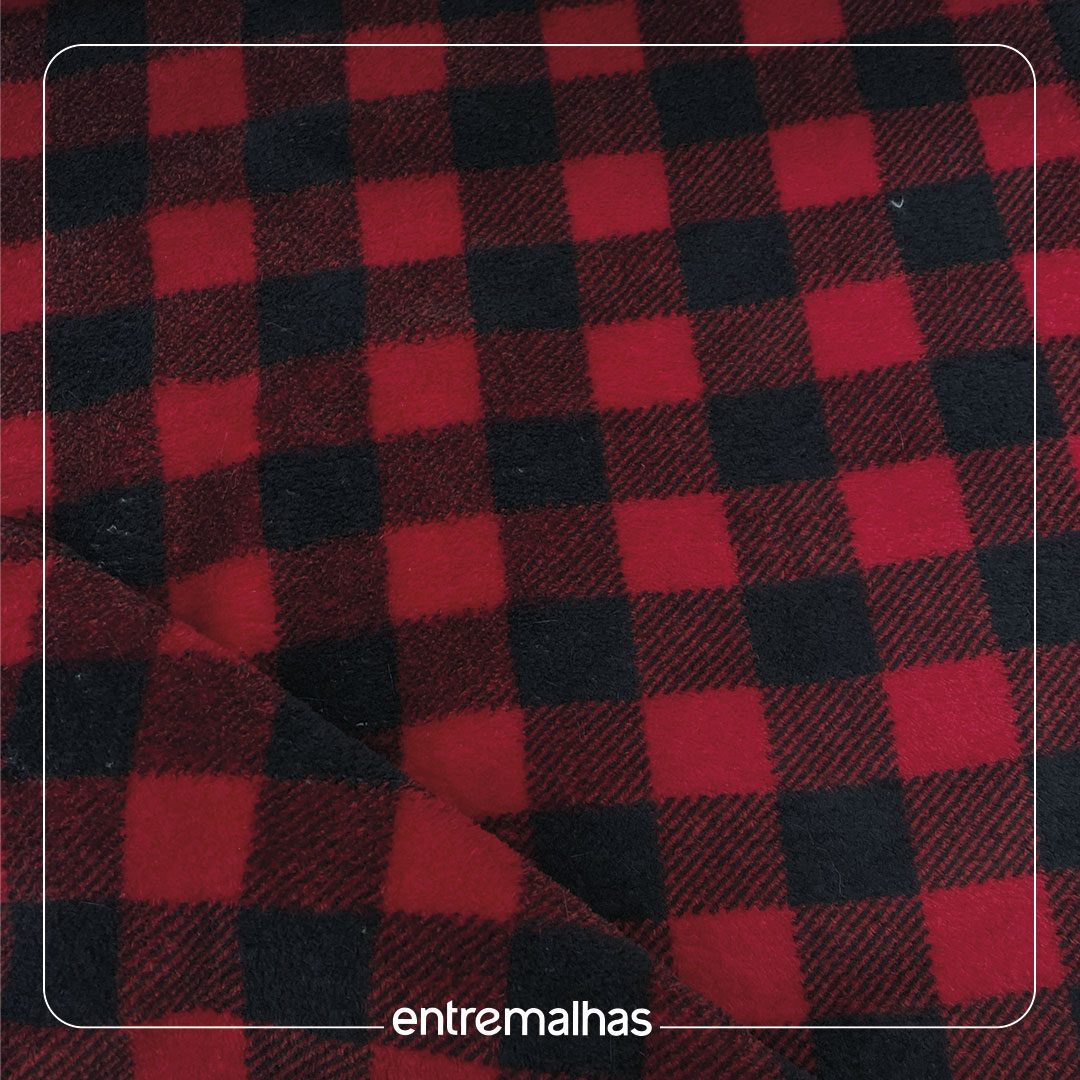 Malha Fleece Xadrez - Estampado Ref.:330199