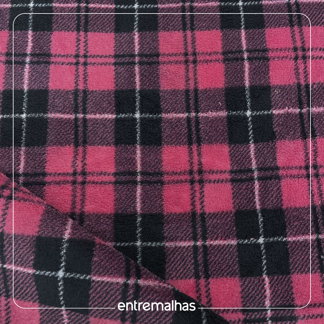 Malha Fleece Xadrez - Estampado Ref.:330199