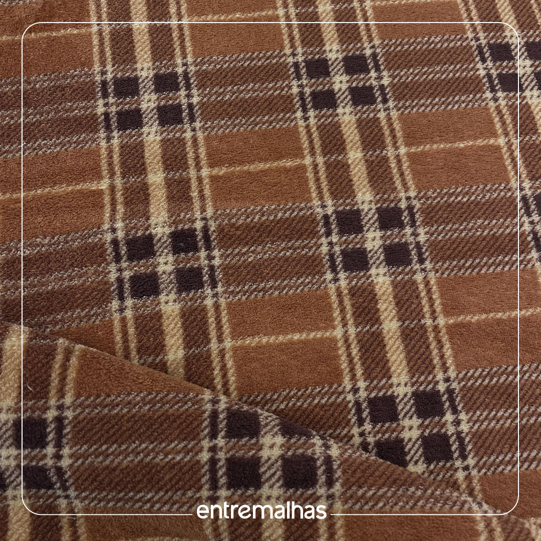 Malha Fleece Xadrez - Estampado Ref.:330199