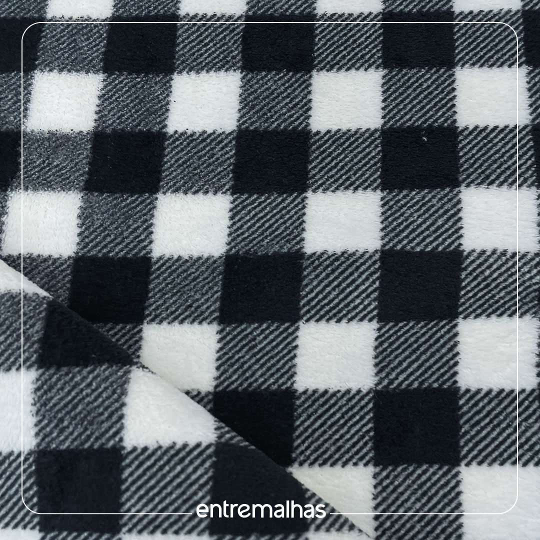 Malha Fleece Xadrez - Estaampado Ref.:330199