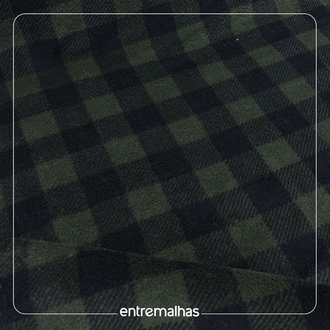 Malha Fleece Xadrez - Estampado Ref.:330199