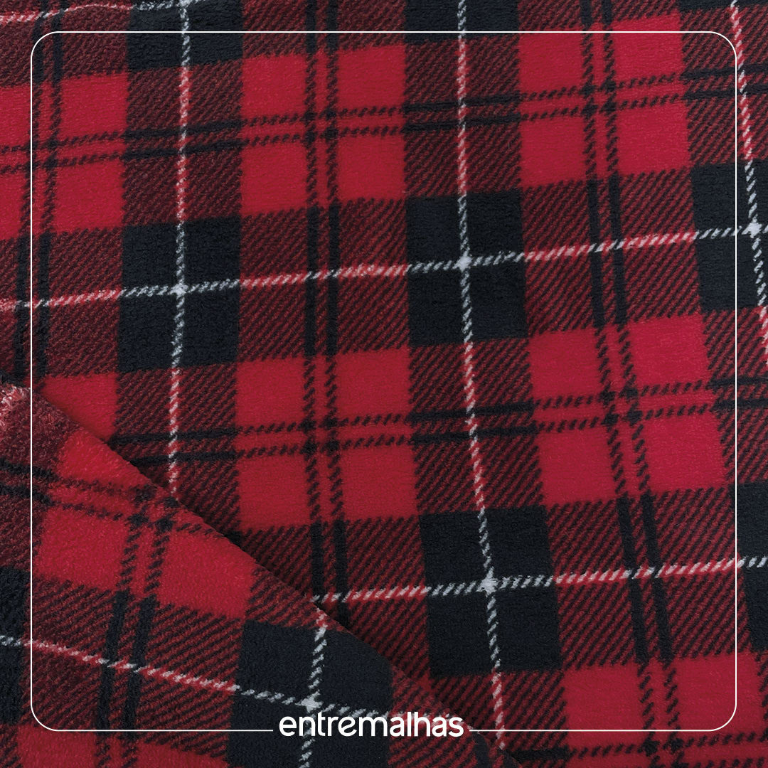 Malha Fleece Xadrez - Estampado Ref.:330199