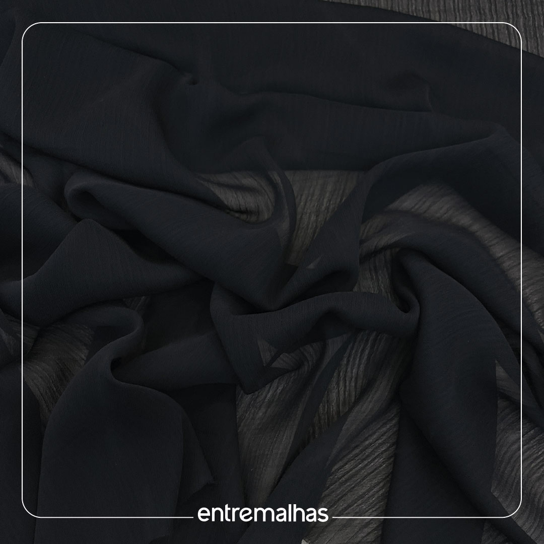 Tecido Crepe Yoriu Naif - Preto Ref.: 722207