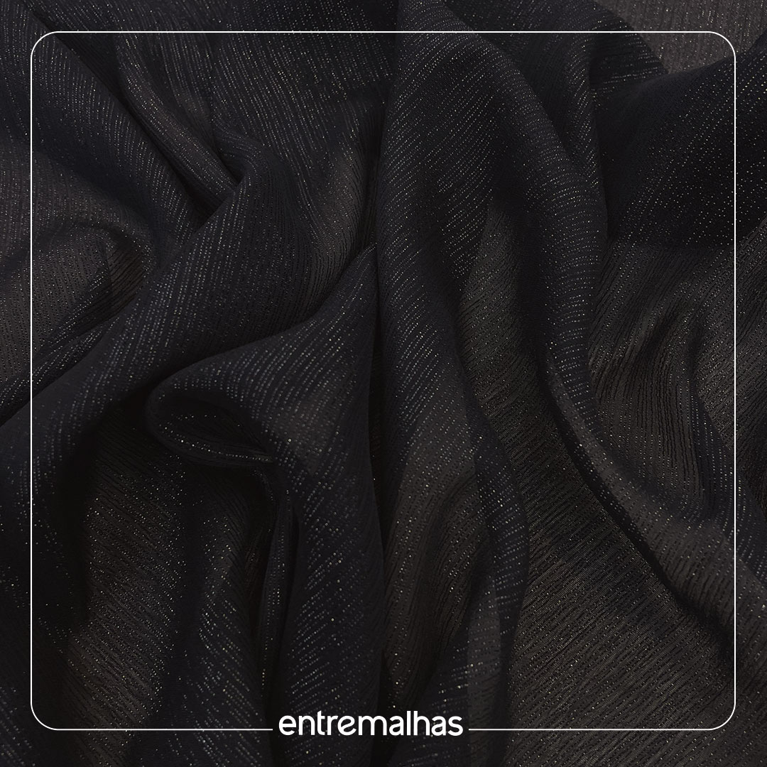 Crepe Transparência Posh - Preto Ref.: 722208