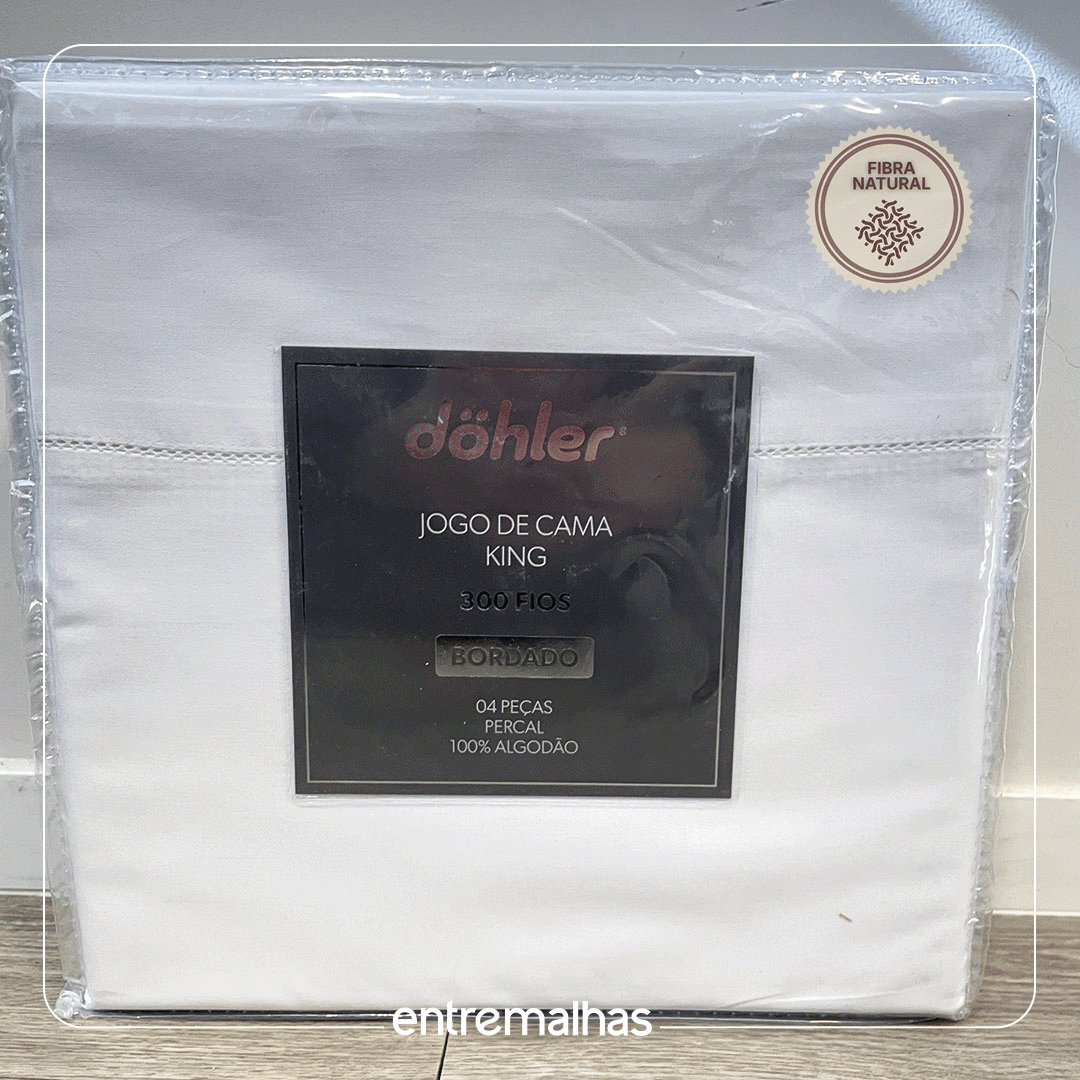 Jogo De Cama King 300 Fios  - Branco Ref.: 120001