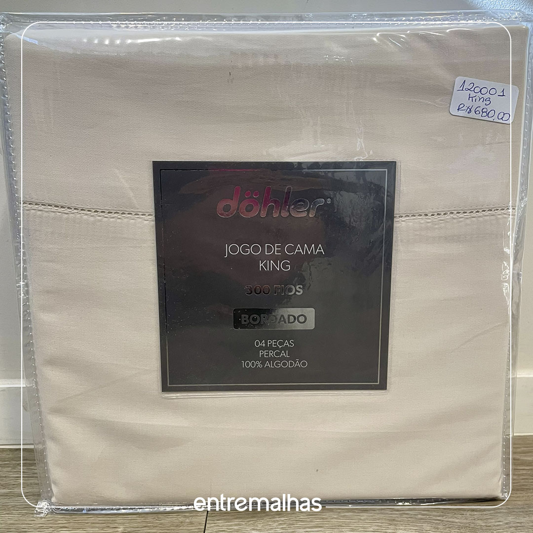 Jogo De Cama King 300 Fios - Bege Ref.: 120001