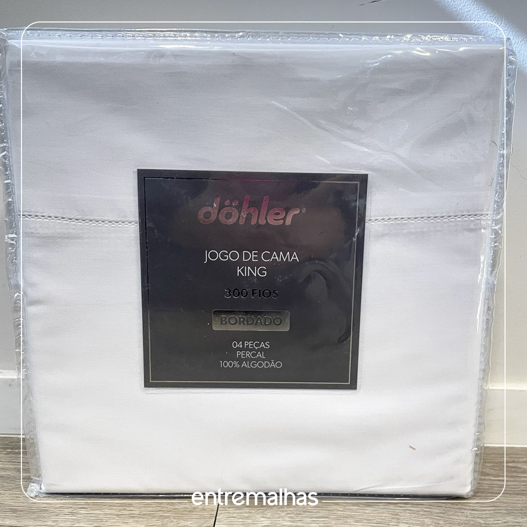 Jogo De Cama King 300 Fios  - Branco Ref.: 120001