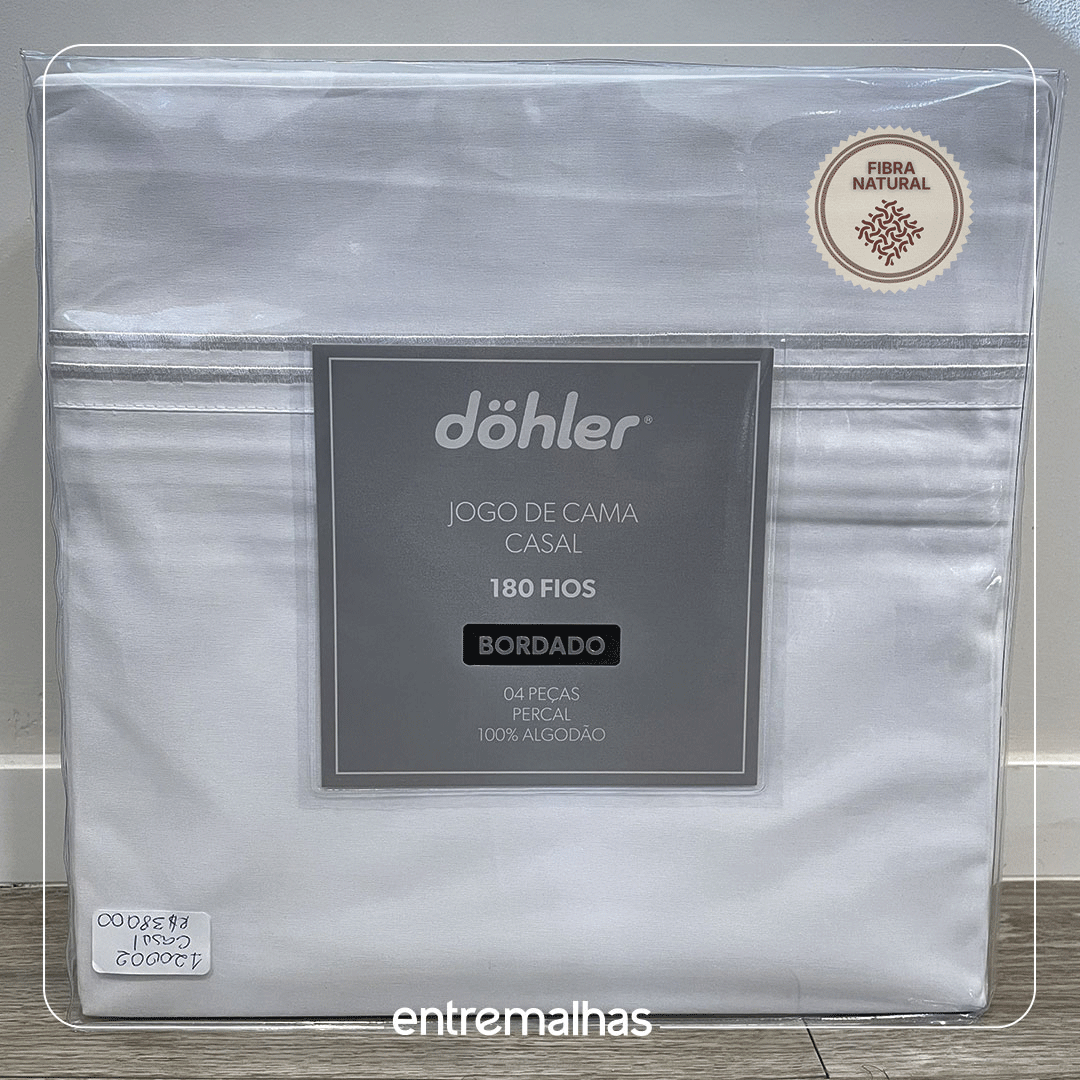 Jogo De Cama Casal 180 Fios - Branco Ref.: 120002