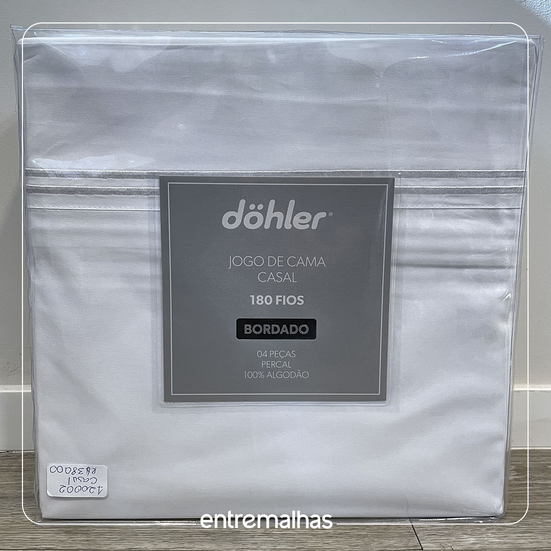 Jogo De Cama Casal 180 Fios - Branco Ref.: 120002
