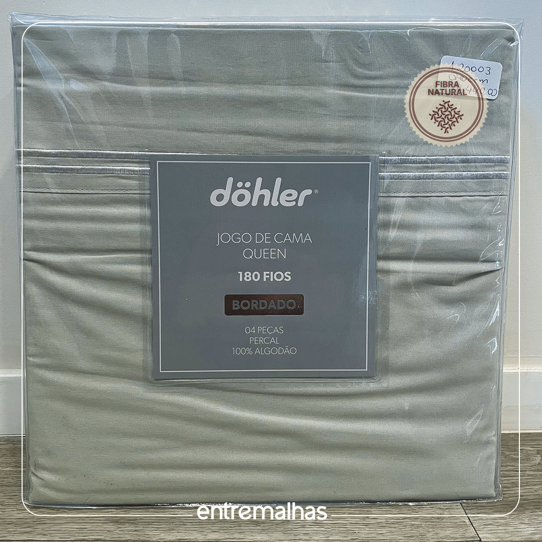 Jogo De Cama Queen 180 Fios - Verde Ref.: 120003