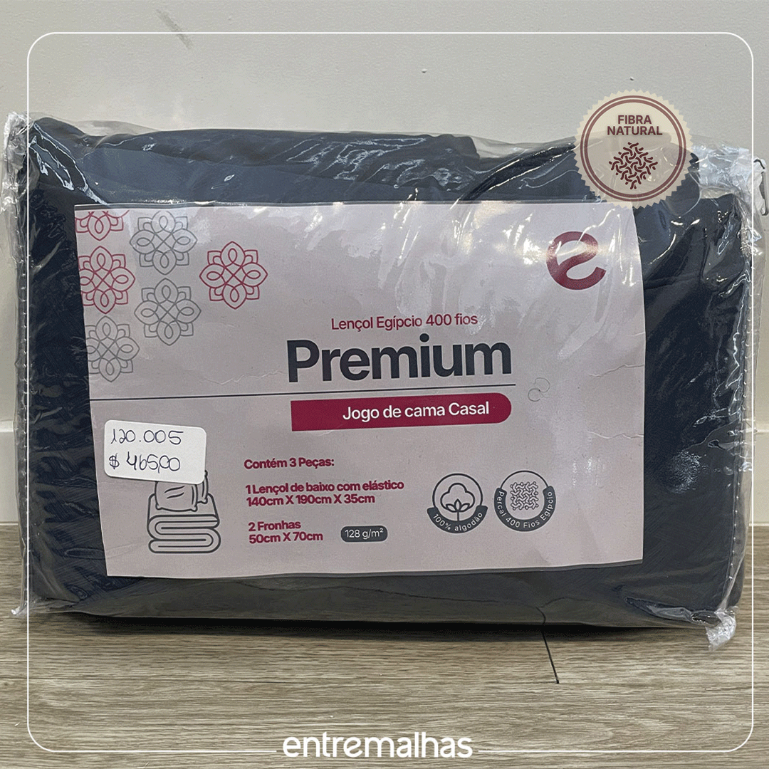 Jogo De Cama Queen 400 Fios - Azul Ref.: 120004