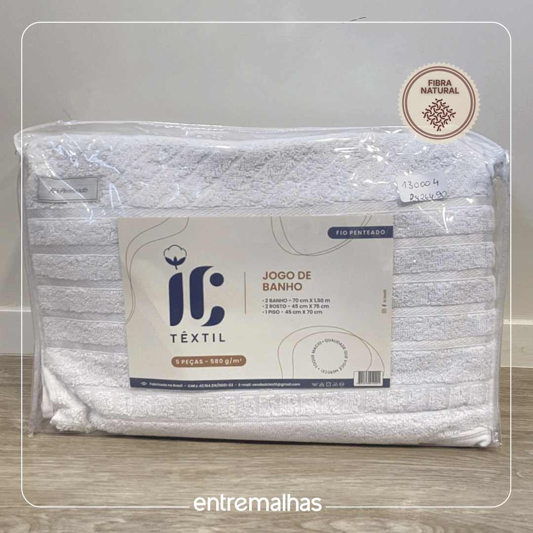 Kit Toalha Valencia 5 Peças - Branco Ref.: 130004