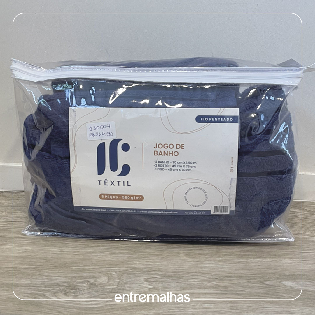 Kit Toalha Valencia 5 Peças - Azul Ref.: 130004