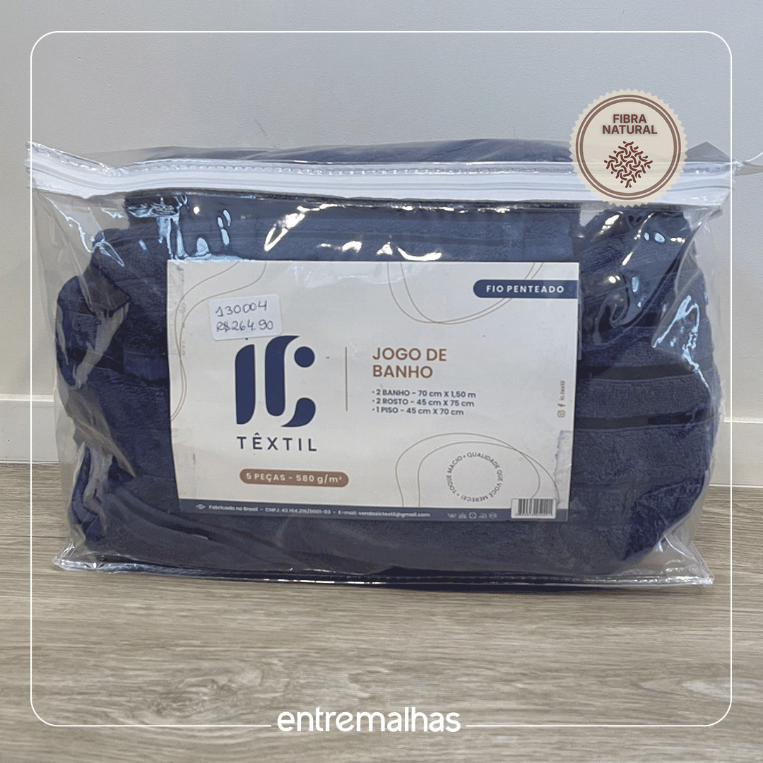 Kit Toalha Valencia 5 Peças - Azul Ref.: 130004