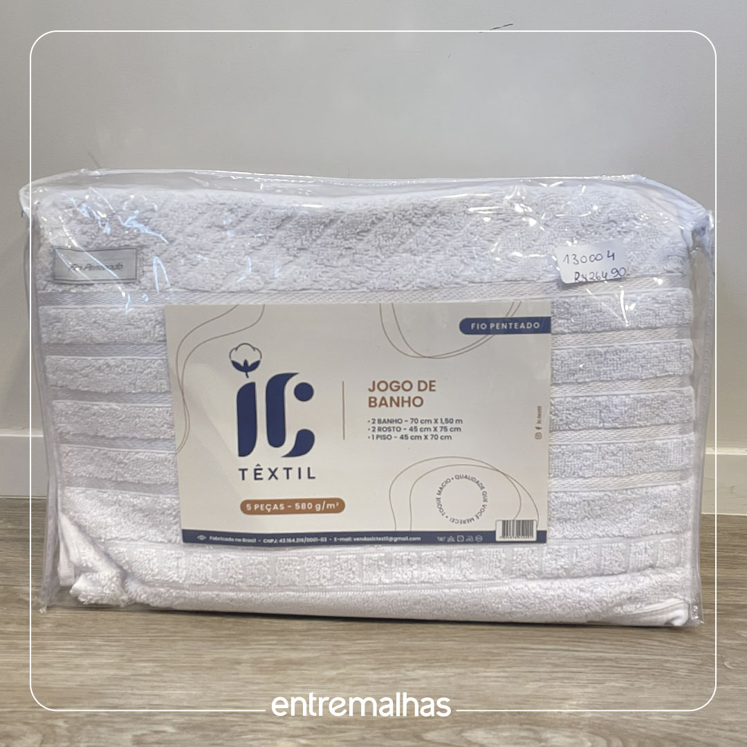 Kit Toalha Valencia 5 Peças - Branco Ref.: 130004