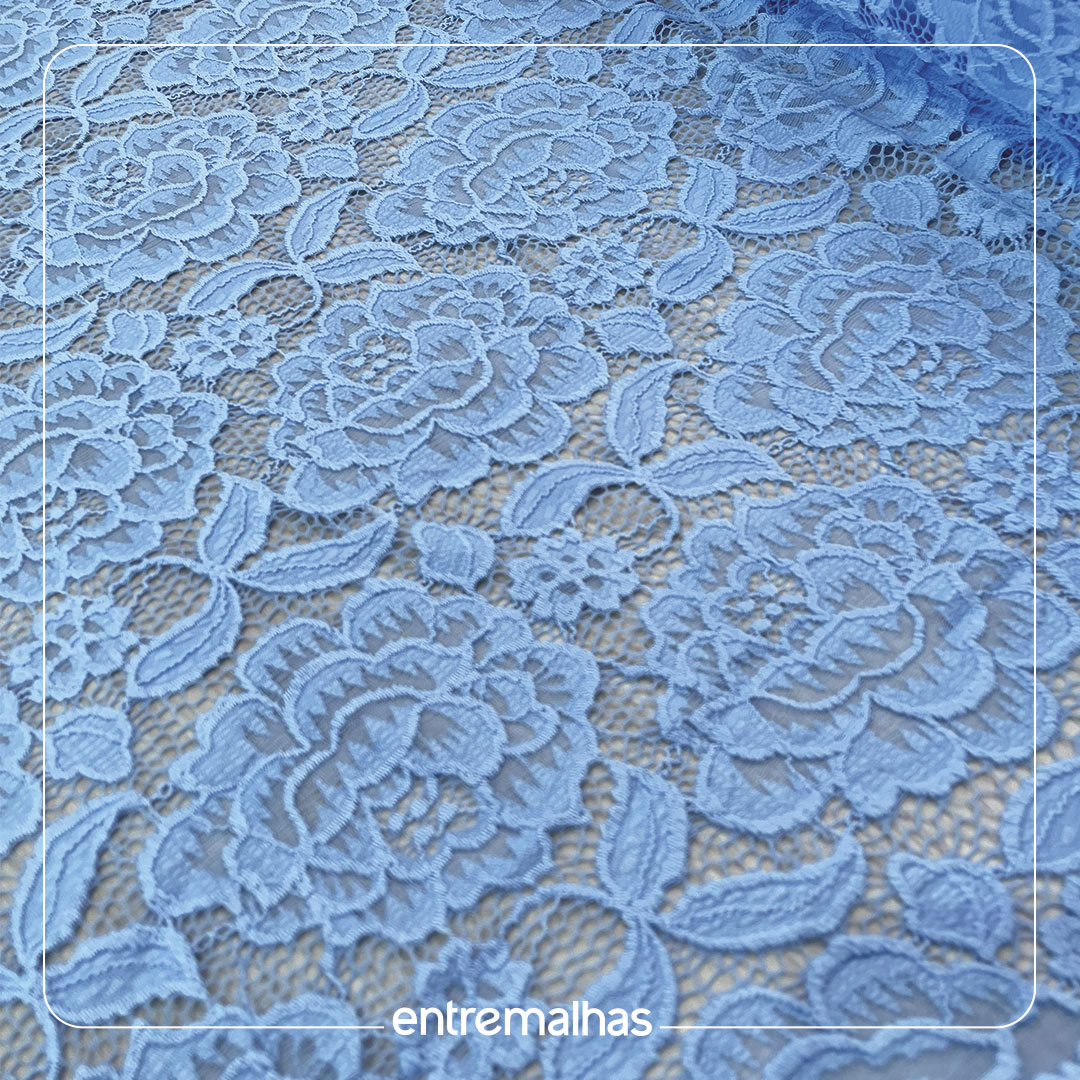 Tecido Renda Chanel - Azul Ref.: 814206