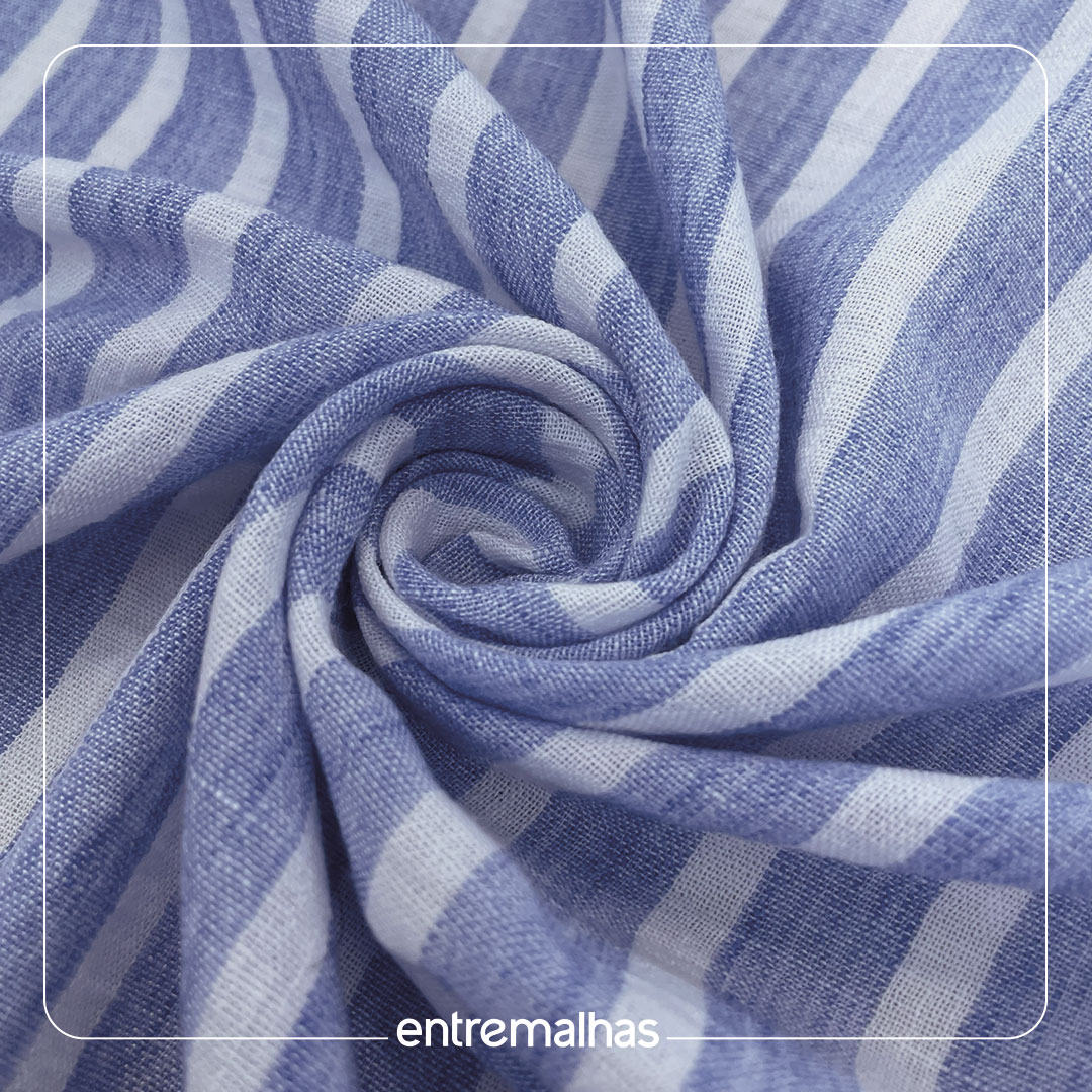 Tecido Linen Stripe Maldivas - Azul Ref.:860027