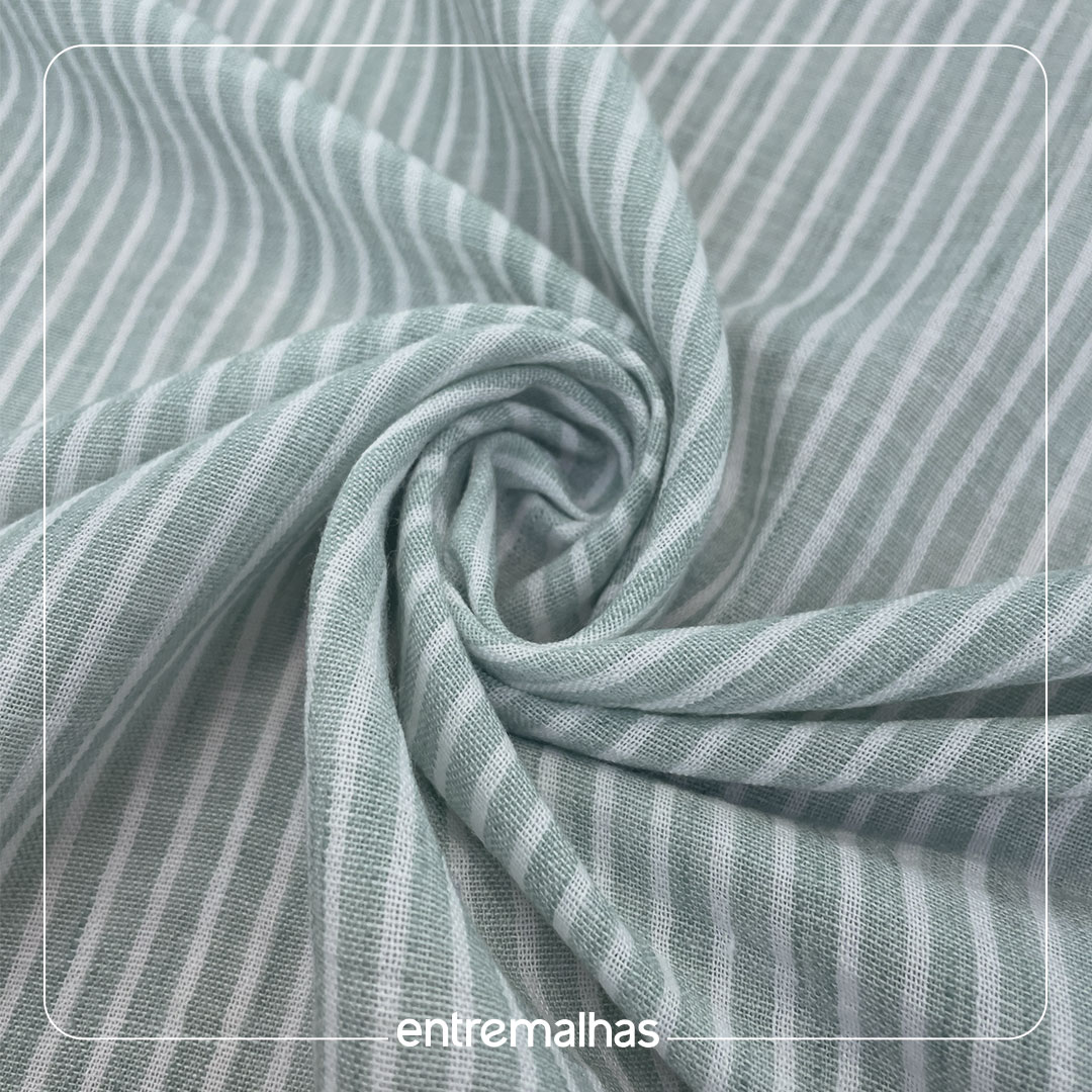Tecido Linen Stripe Maldivas - Verde Ref.:860027