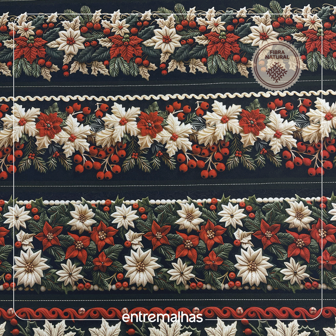 Tecido Natal Barrado Fabricart - Estampado Ref.:860079