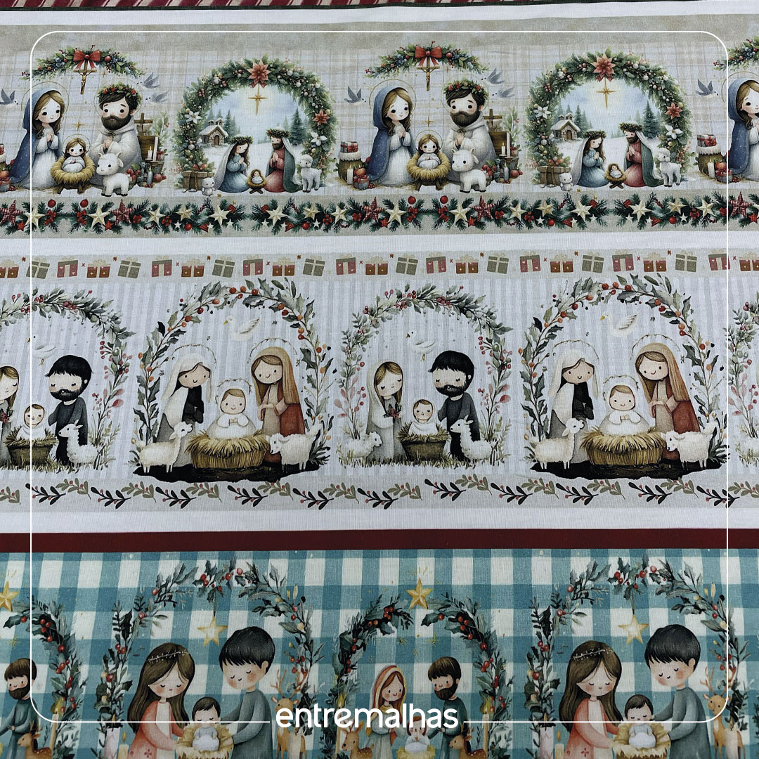 Tecido Natal Barrado Fabricart - Estampado Ref.:860079