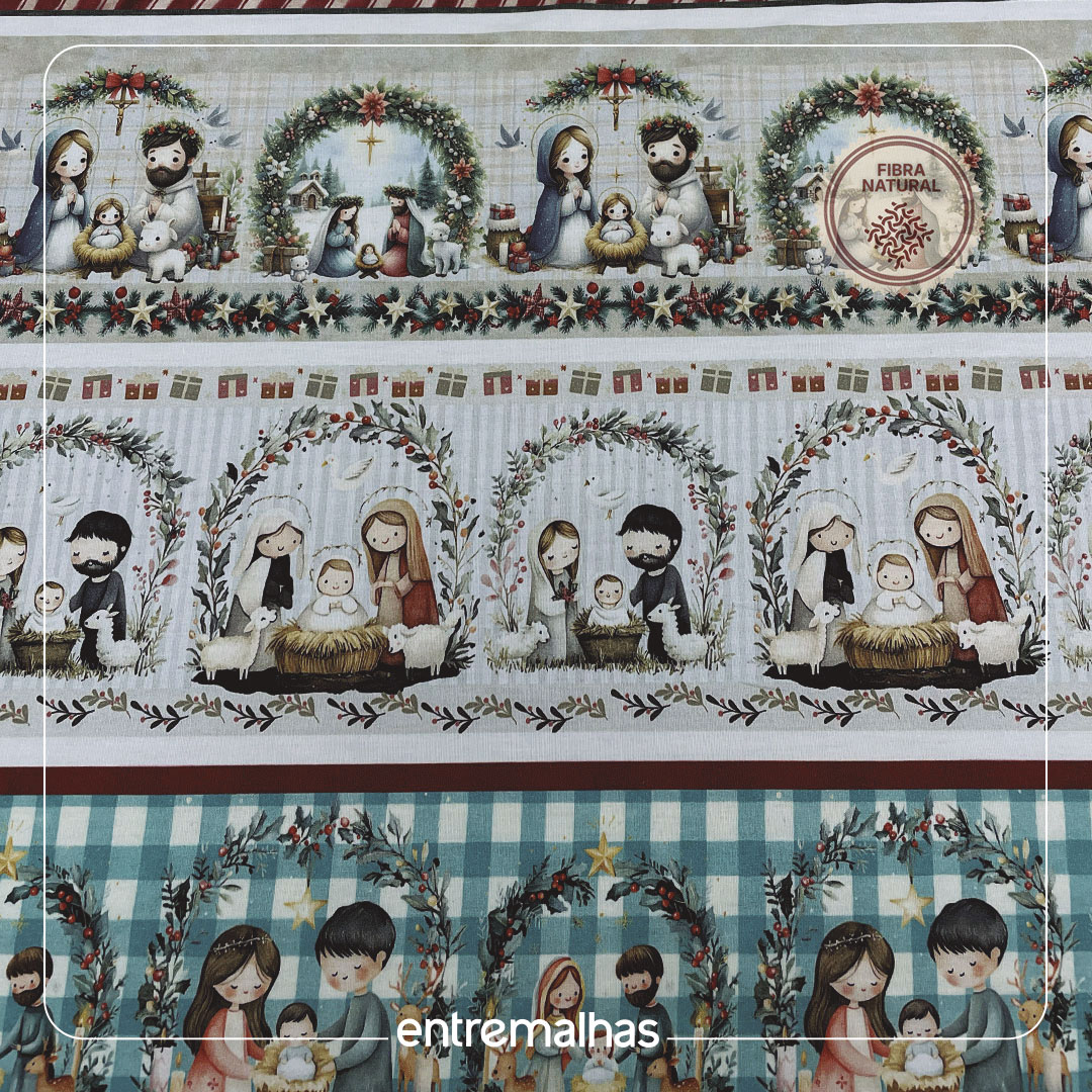 Tecido Natal Barrado Fabricart - Estampado Ref.:860079