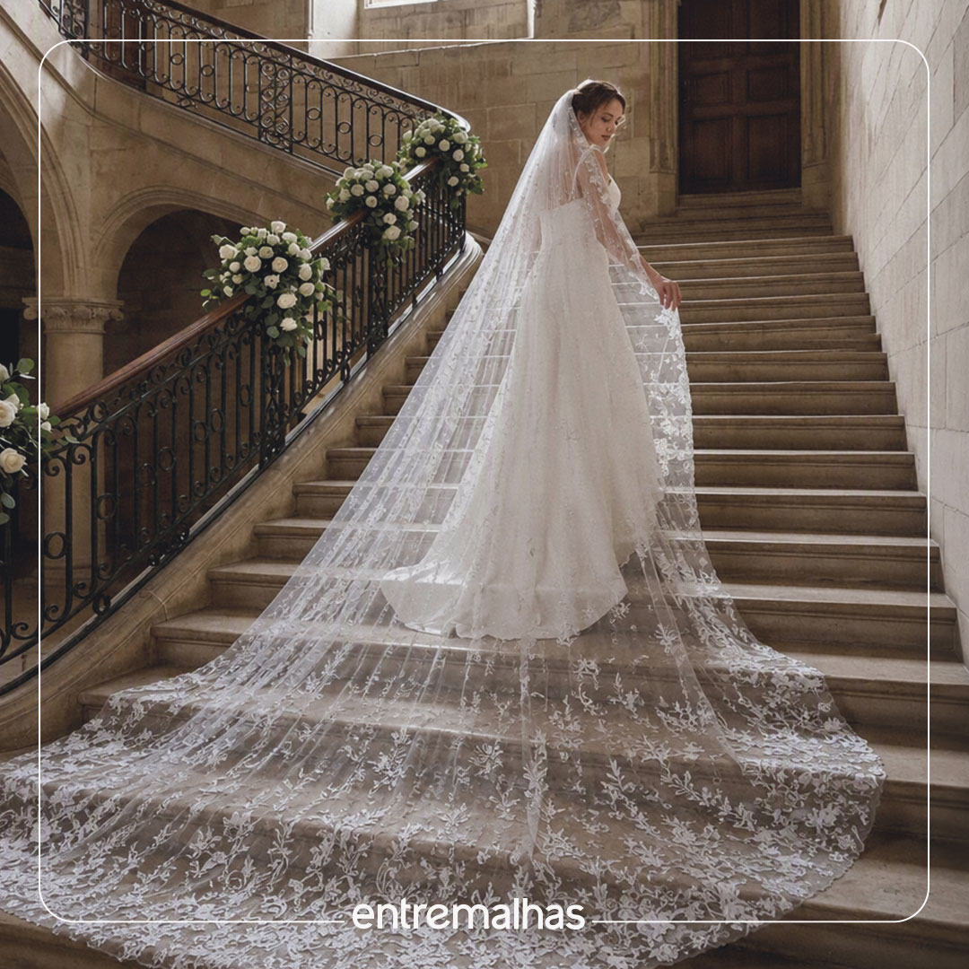 Renda Tule Bordado Heather - Branco Ref.: 814270