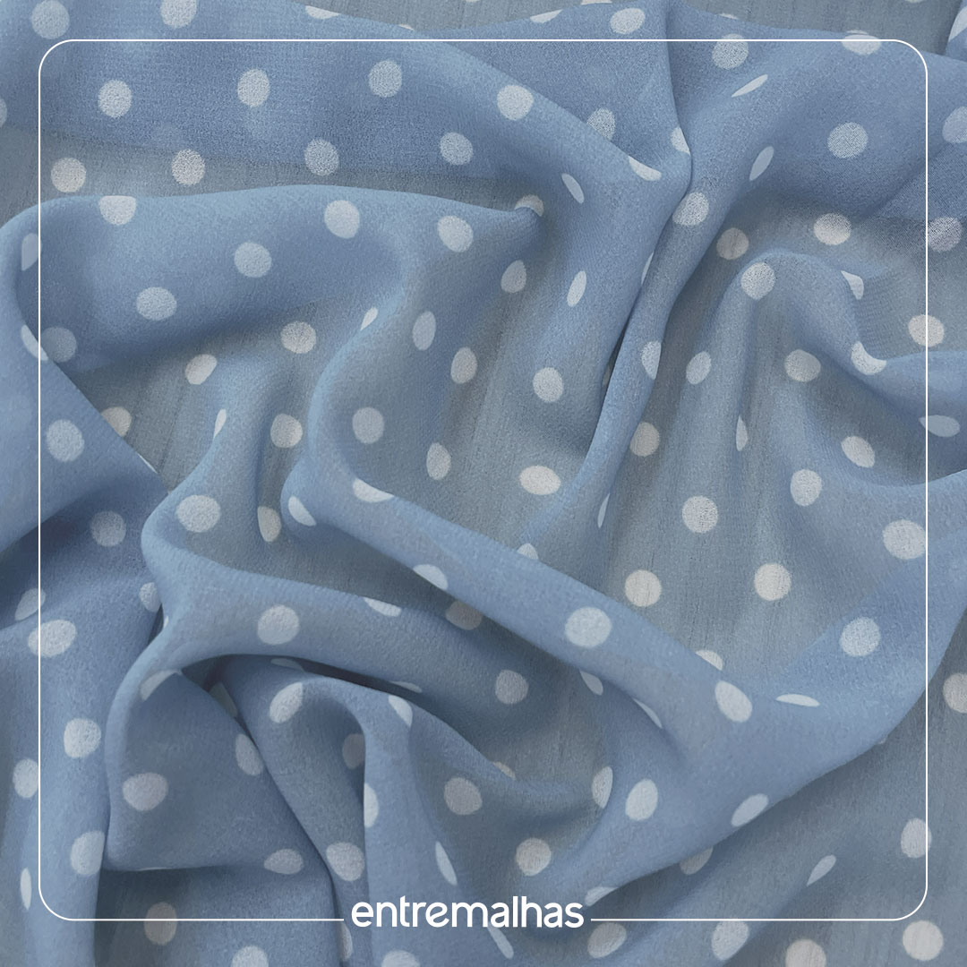 Tecido Crepe Chiffon Animal Skin - Azul Ref.:722203