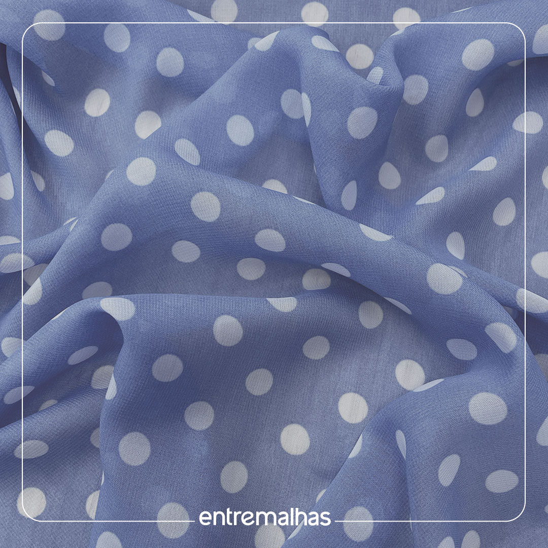 Tecido Crepe Chiffon Animal Skin - Azul Ref.:722203