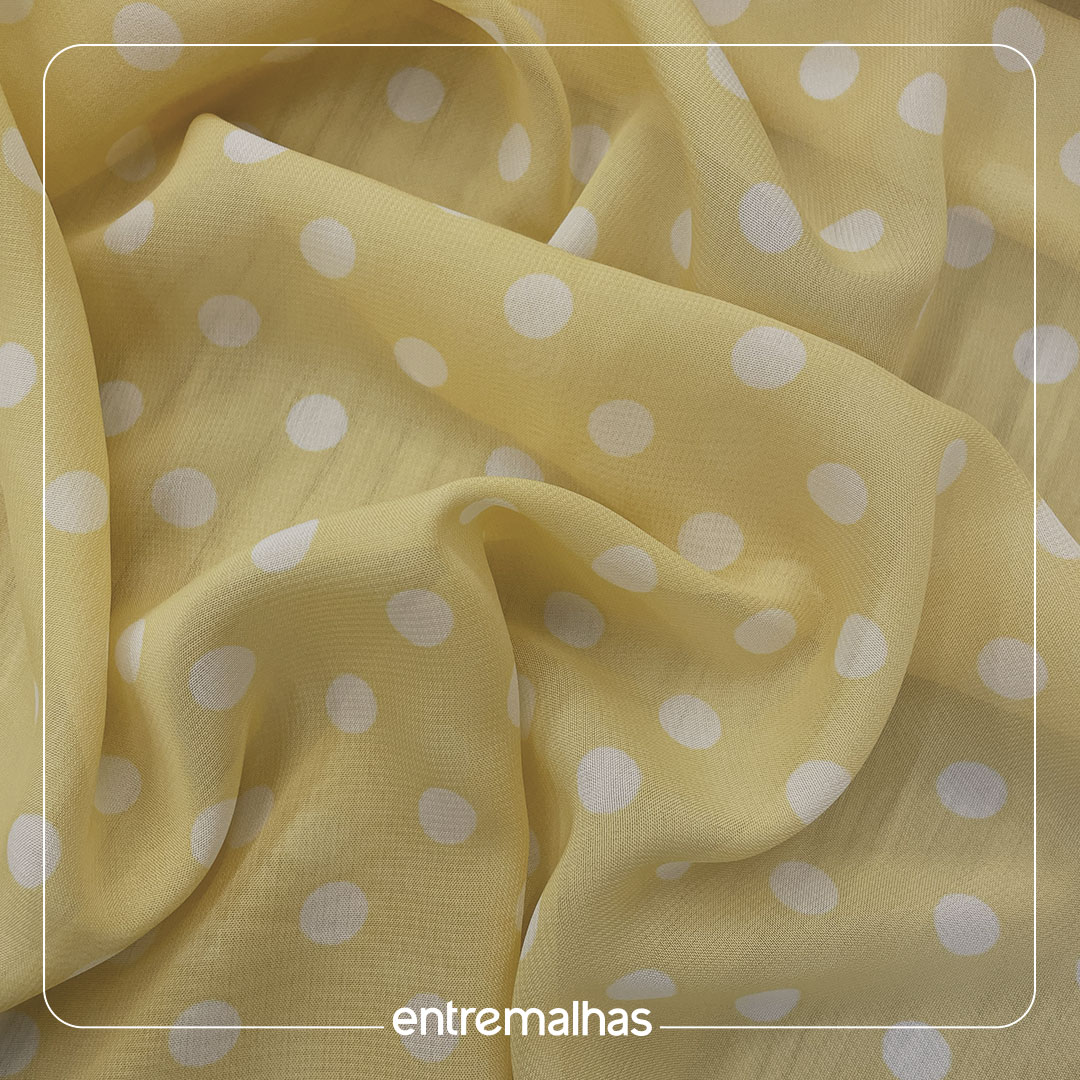 Tecido Crepe Chiffon Animal Skin - Amarelo Ref.:722203