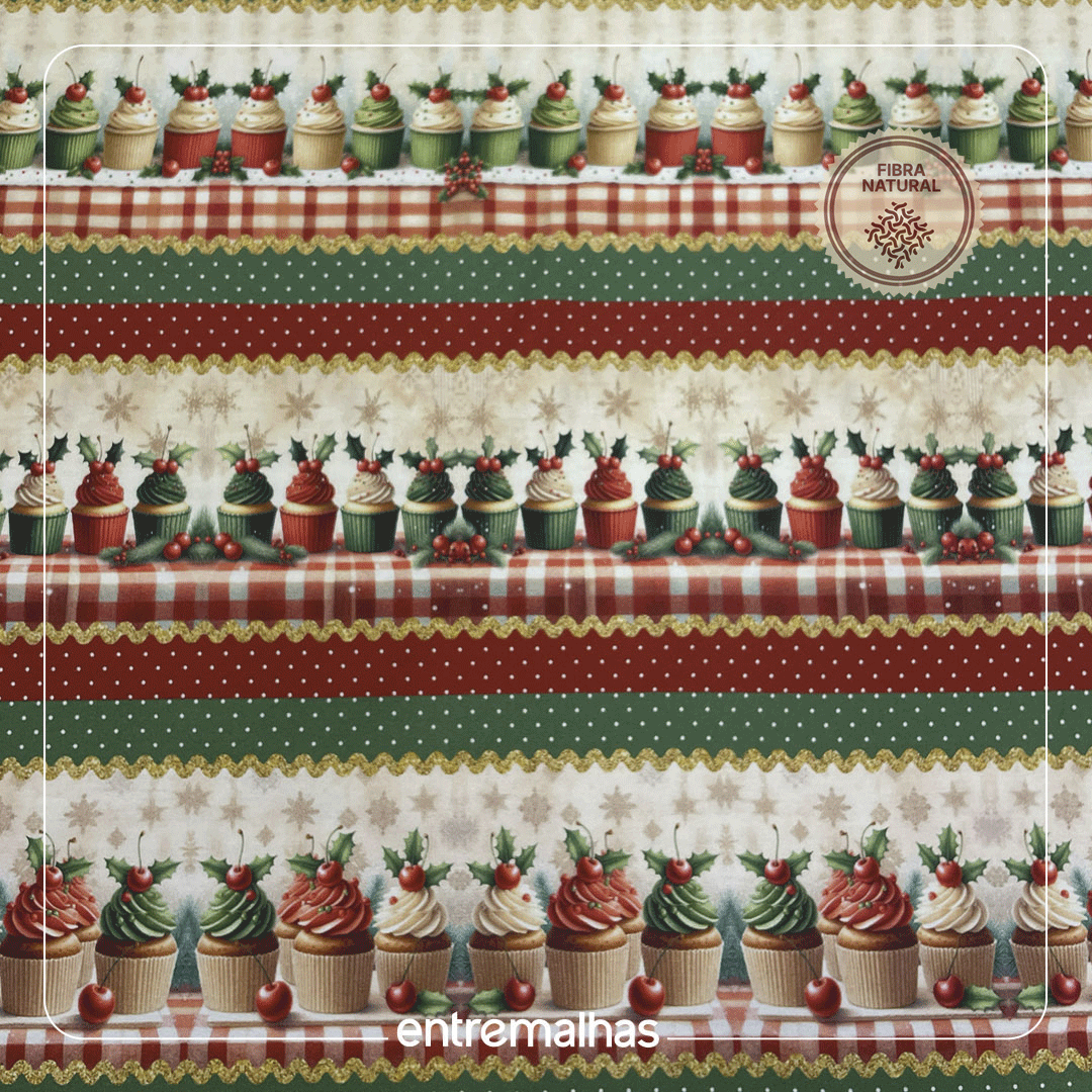 Tecido Tricoline Natal - Estampado Ref.:858136