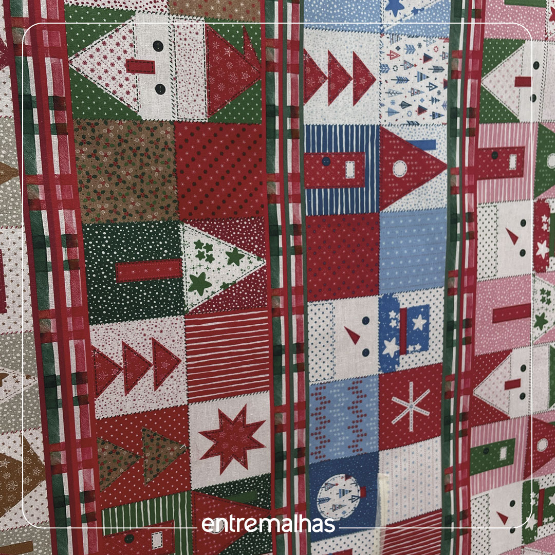 Tecido Tricoline Estampado - Natal  Ref.:858324