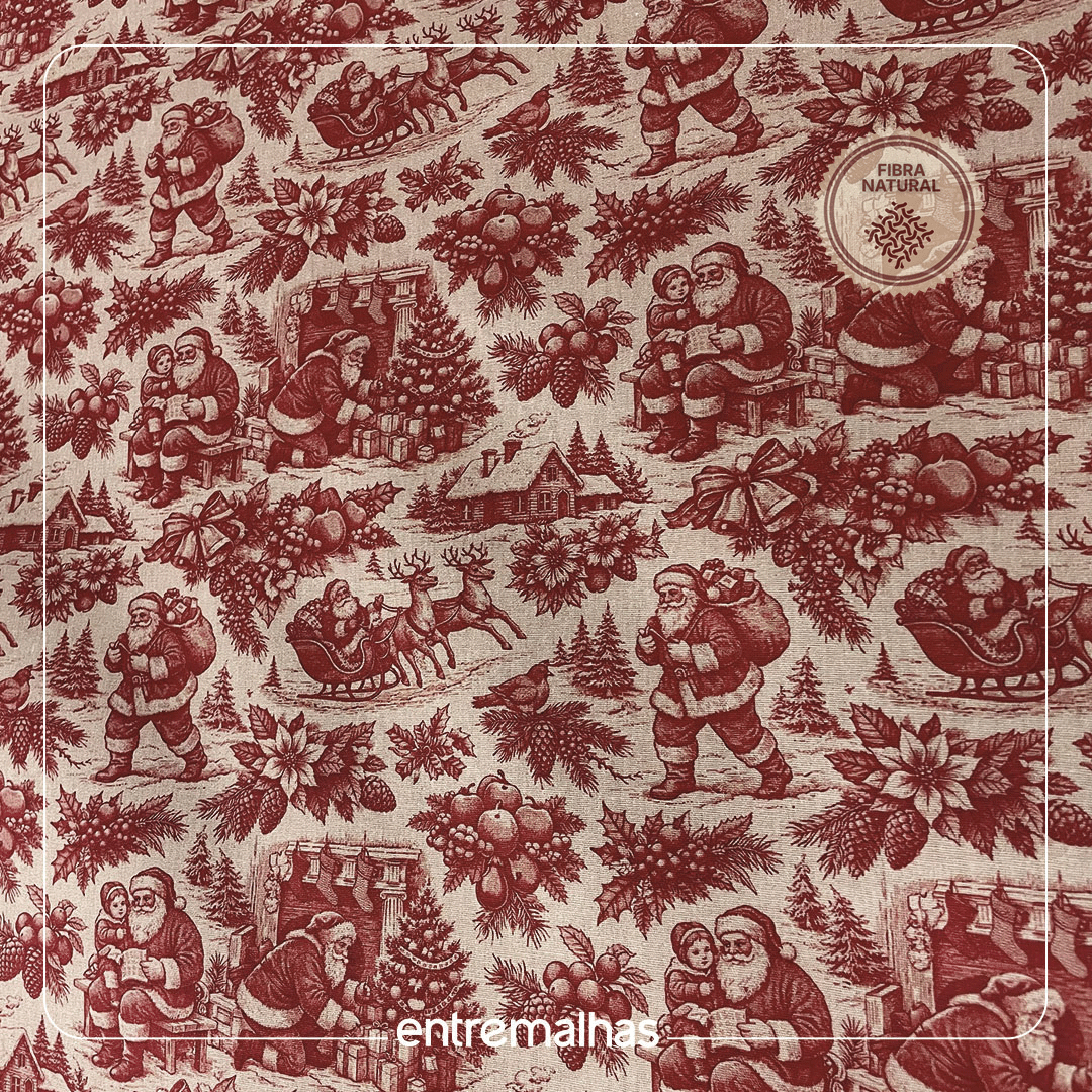 Tecido Tricoline Estampado - Natal Ref.:858324