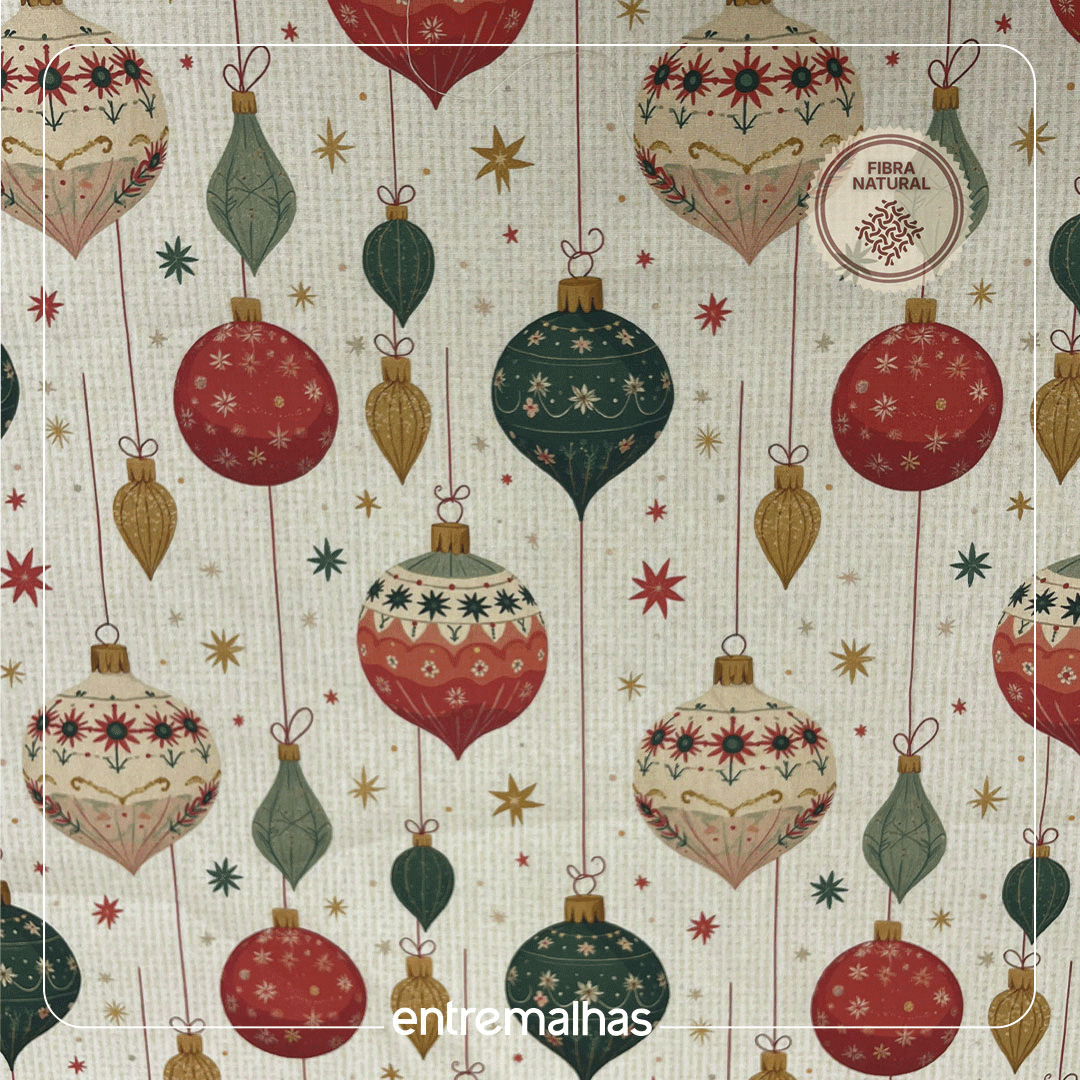 Tecido Tricoline Estampado - Natal Ref.:858324