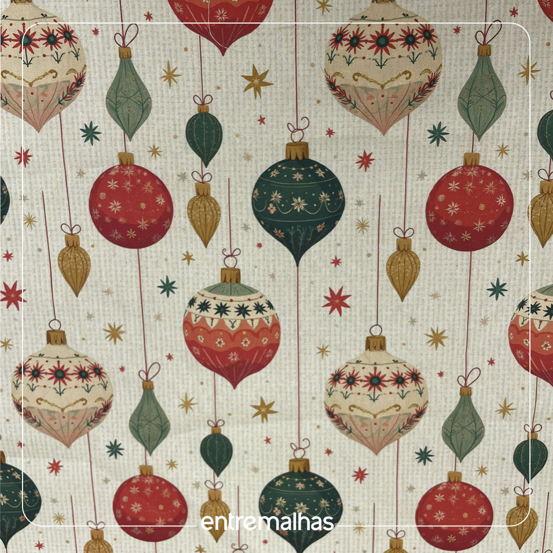 Tecido Tricoline Estampado - Natal Ref.:858324