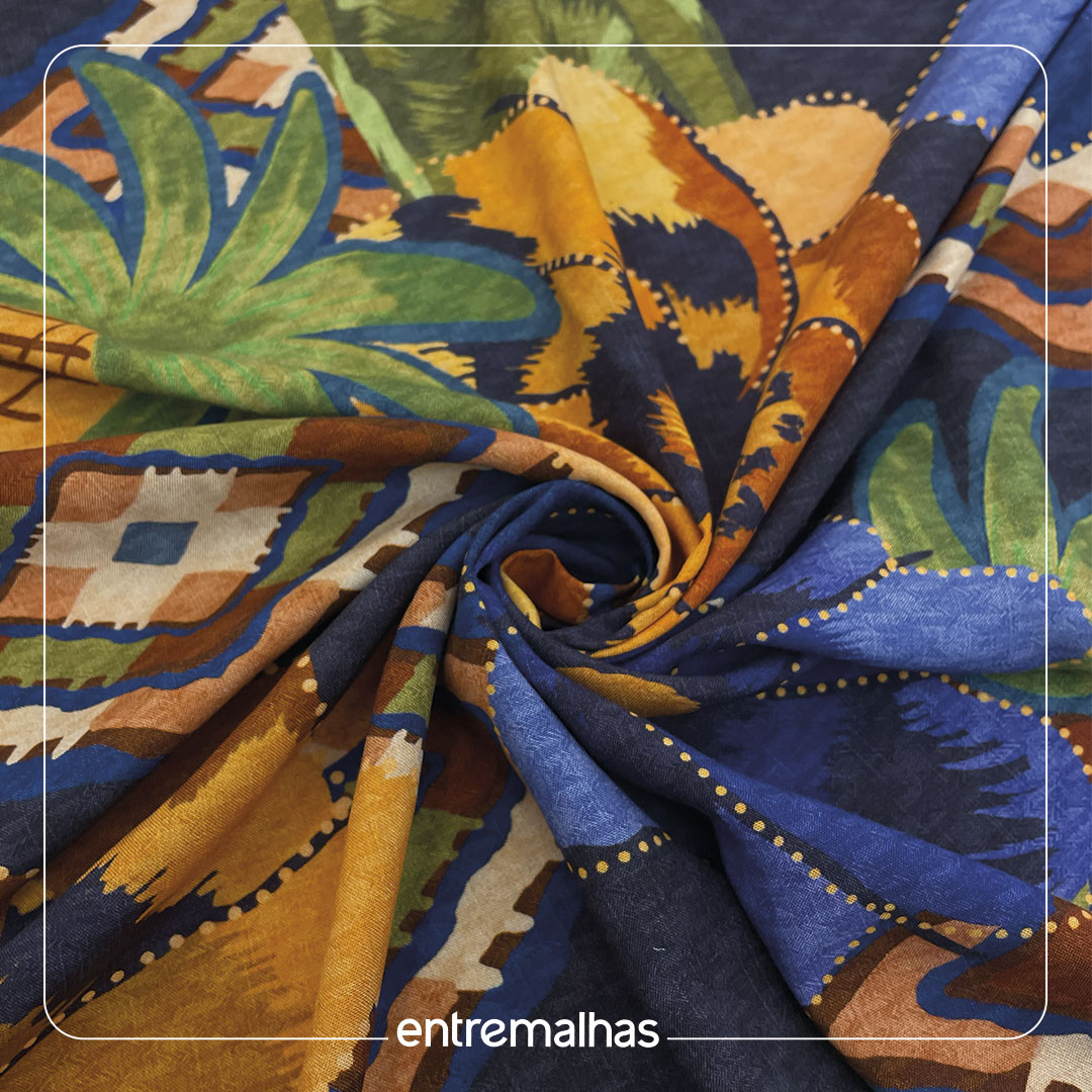 Tecido Viscose Estampada - Ref.:859317