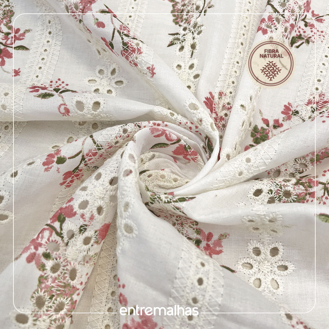 Tecido Laise Fiorenza - Floral Ref.:860086
