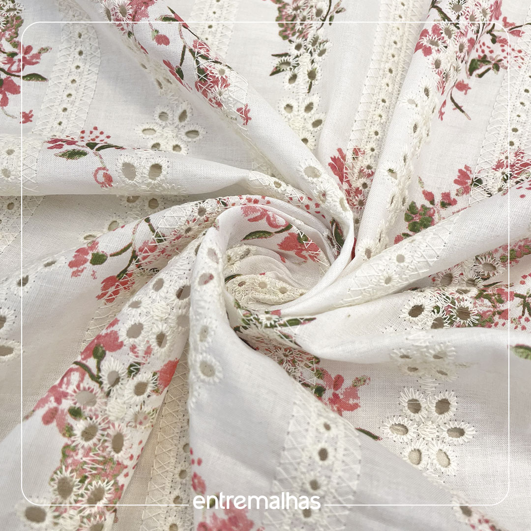 Tecido Laise Fiorenza - Floral Ref.:860086