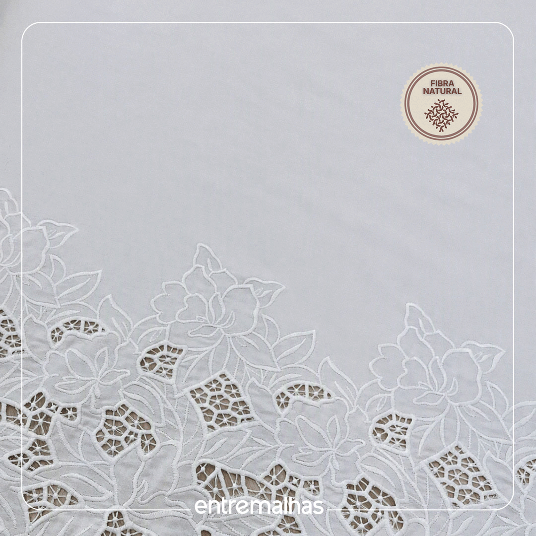 Tecido Cotton Bordado Airia - Branco Ref.: 860089