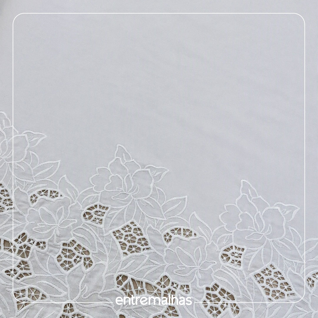 Tecido Cotton Bordado Airia - Branco Ref.: 860089