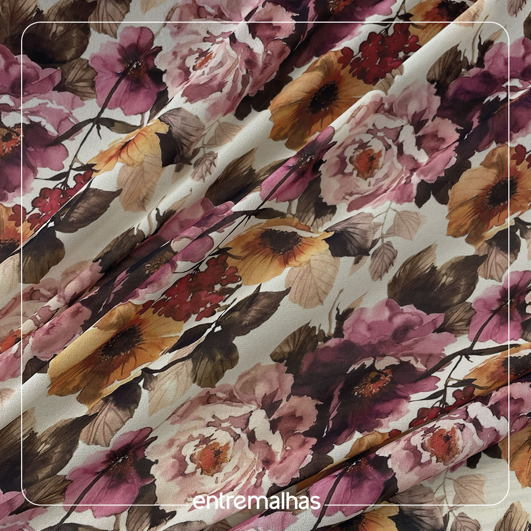 Tecido Crepe Chiffon Estampa Digital - Estampada Ref.:722016