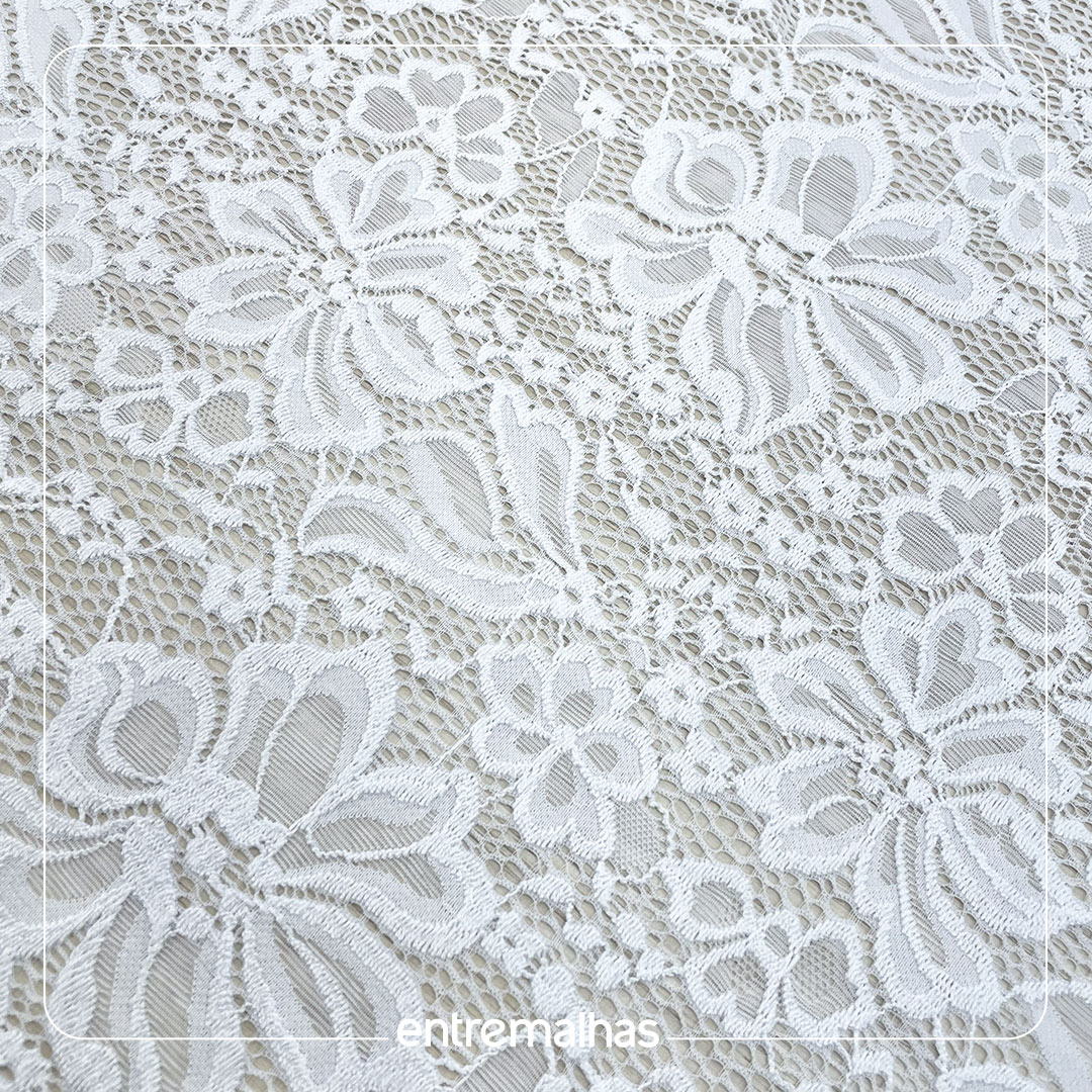 Tecido Renda Lace - Branco Ref.: 814001