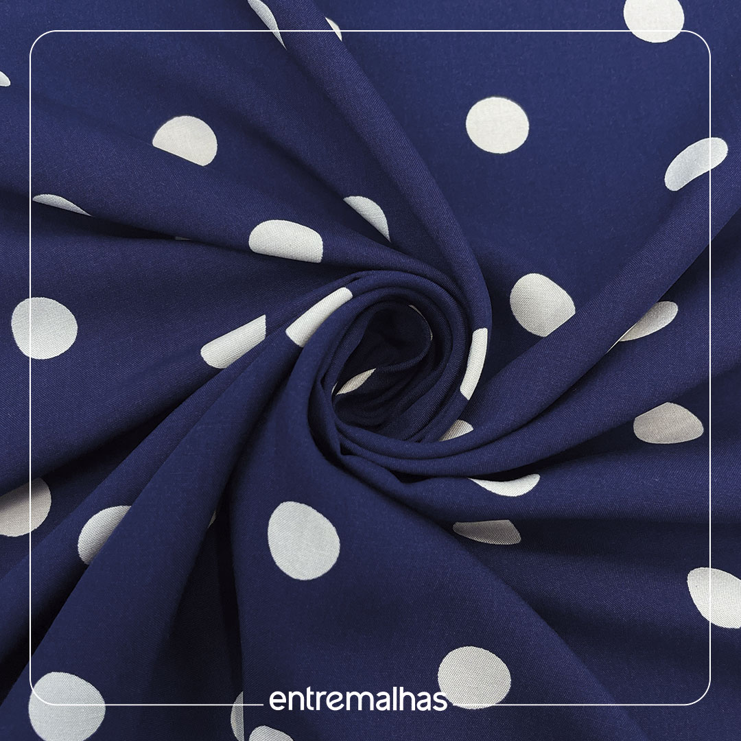 Tecido Viscose Estampada - Azul Ref.:859317